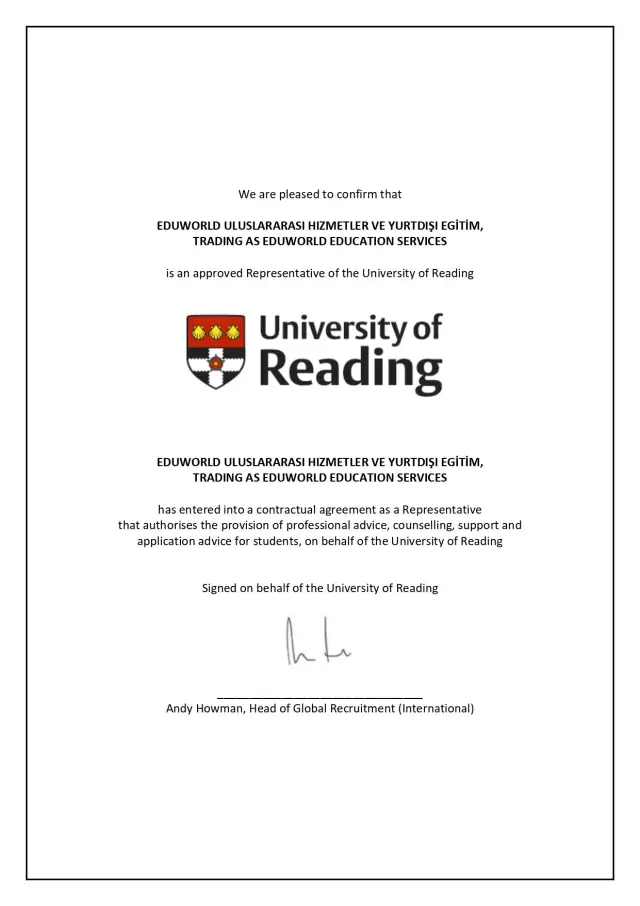 University of Reading Certificate 2023